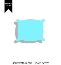 PILLOW ICON BLUE COLOR WITH SHADOW CLIP ART