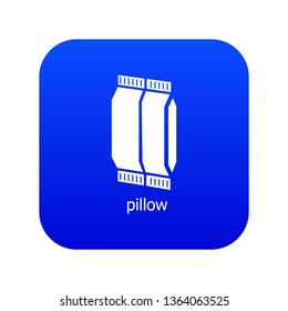 Pillow icon blue vector isolated on white background