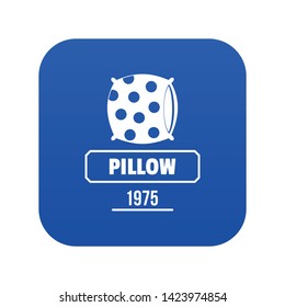 Pillow icon blue vector isolated on white background