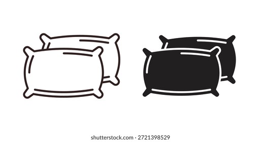 Conjunto de conceito de ícone de travesseiro. Coleção de ícones simples