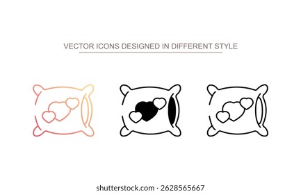 Pillow icon design with white background stock illustration