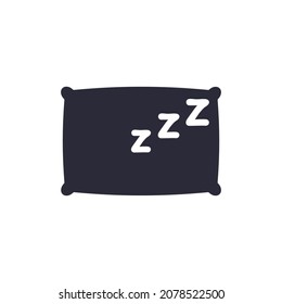 Pillow icon, flat design. Vector illustration.