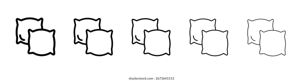 Ícone de travesseiro logotipo conjunto ilustração plana