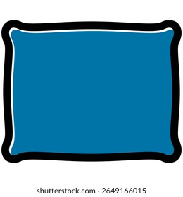 pillow icon in flat outline offset style