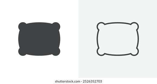 Icono de almohada plana y diseño de conjunto simple