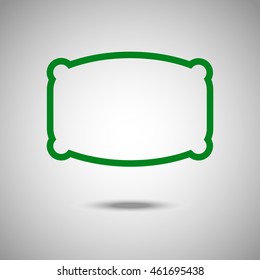 Pillow icon. Flat style. Grey background. Vector illustration.