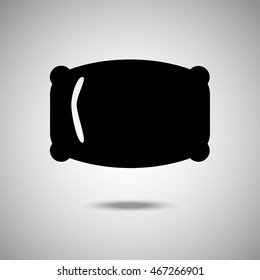 Pillow icon. Flat style. Grey background. Vector illustration.