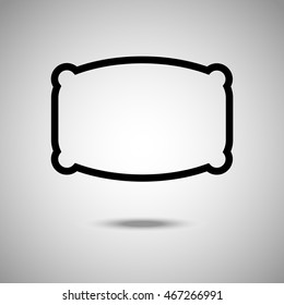 Pillow icon. Flat style. Grey background. Vector illustration.