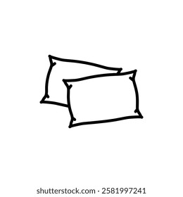 Pillow icon Flat vector set outline