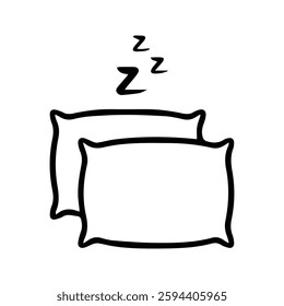 Pillow Icon. Illustration of a soft and comfortable pillow. Bedroom Decoration. With the Symbol of Deep Sleep.