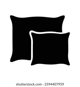 Pillow Icon. Illustration of Two Soft and Comfortable Pillows. Bedroom Decoration. Big and Small Pillows.