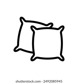 Icono de almohada con logo lineal en blanco y negro