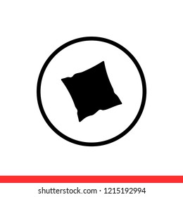 Pillow icon in modern flat design isolated on white background. Cushion vector illustration for web site or mobile app