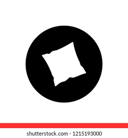 Pillow icon in modern flat design isolated on white background. Cushion vector illustration for web site or mobile app