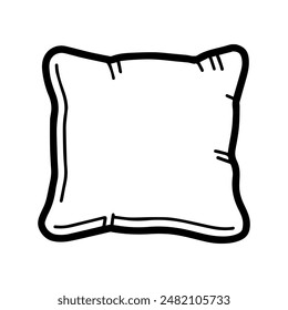 pillow icon or modern line symbol. Vector line art and icon design with bold outline. Black and white Pixel Perfect minimalistic symbol isolated white background. Silhouette simple thin sign