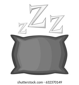 Pillow icon in monochrome style isolated on white background vector illustration