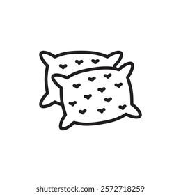 Pillow icon outline collection or set in black and white