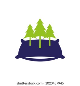 A pillow icon with pine trees