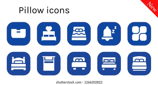  pillow icon set. 10 filled pillow icons. Simple modern icons about  - Bed, Snooze, Mozy, Double bed