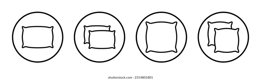 Pillow icon set illustration. Pillow sign and symbol. Comfortable fluffy pillow