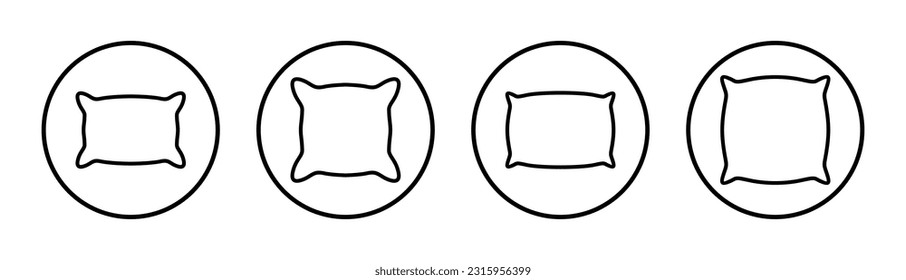 Pillow icon set illustration. Pillow sign and symbol. Comfortable fluffy pillow
