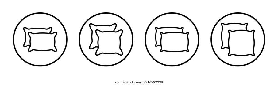 Pillow icon set illustration. Pillow sign and symbol. Comfortable fluffy pillow