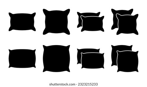 Pillow icon set illustration. Pillow sign and symbol. Comfortable fluffy pillow
