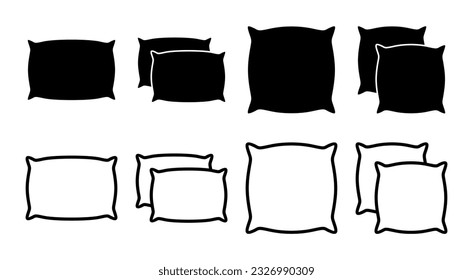 Pillow icon set illustration. Pillow sign and symbol. Comfortable fluffy pillow