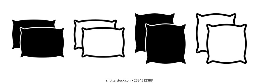 Pillow icon set illustration. Pillow sign and symbol. Comfortable fluffy pillow