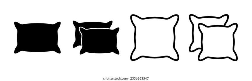 Pillow icon set illustration. Pillow sign and symbol. Comfortable fluffy pillow
