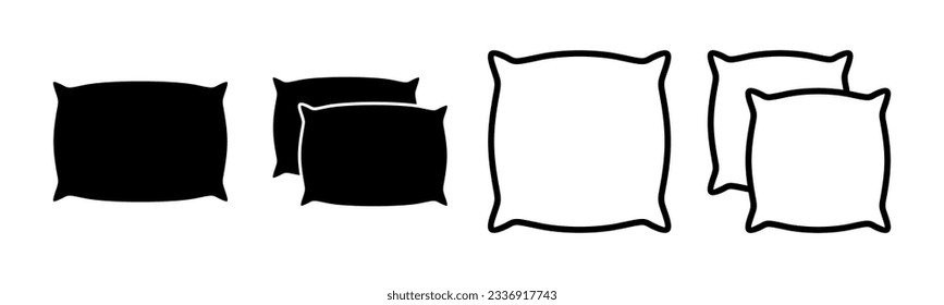 Pillow icon set illustration. Pillow sign and symbol. Comfortable fluffy pillow