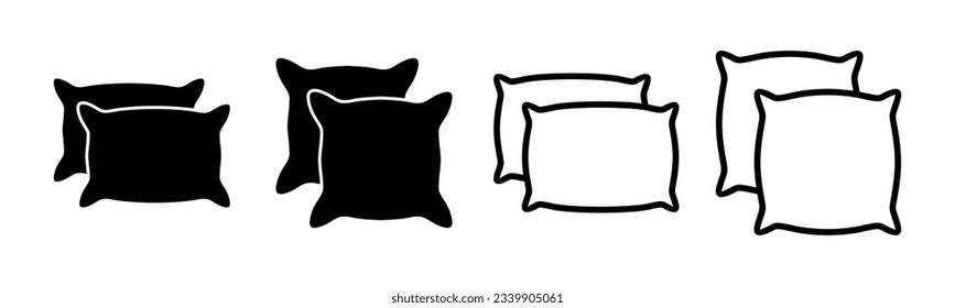 Pillow icon set illustration. Pillow sign and symbol. Comfortable fluffy pillow