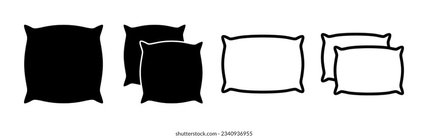 Pillow icon set illustration. Pillow sign and symbol. Comfortable fluffy pillow