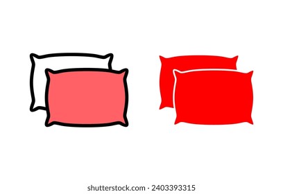 Pillow icon set illustration. Pillow sign and symbol. Comfortable fluffy pillow