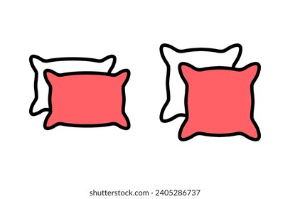 Pillow icon set illustration. Pillow sign and symbol. Comfortable fluffy pillow