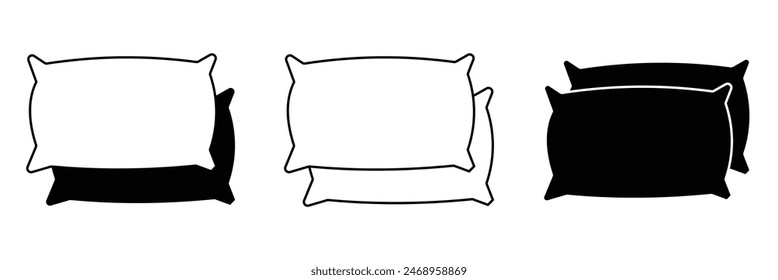 Pillow icon set. Included the icons as sleep, sleepers, support, memory foam, anti allergen, and more. pillow icon . Eps10.