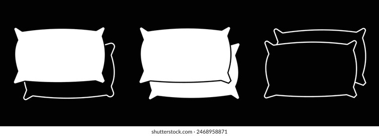 Pillow icon set. Included the icons as sleep, sleepers, support, memory foam, anti allergen, and more. pillow icon . Eps10.