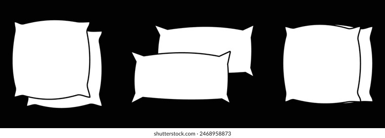 Pillow icon set. Included the icons as sleep, sleepers, support, memory foam, anti allergen, and more. pillow icon . Eps10.