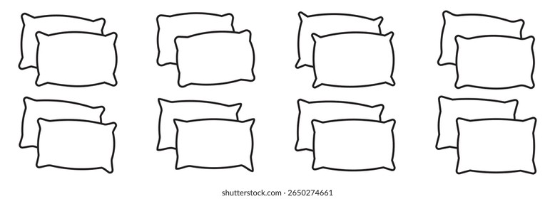 Pillow icon set.  Pillow icon liner vector set. Modern graphic pillow set black liner vector. thin line outline linear pillow symbol.