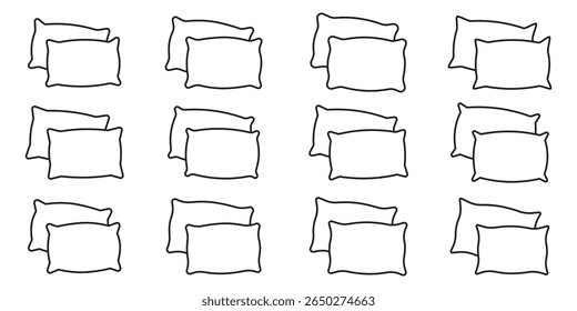 Pillow icon set.  Pillow icon liner vector set. Modern graphic pillow set black liner vector. thin line outline linear pillow symbol.