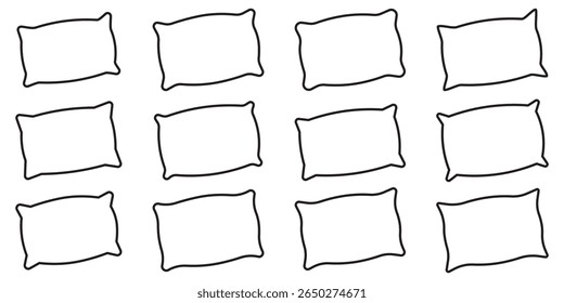Pillow icon set.  Pillow icon liner vector set. Modern graphic pillow set black liner vector. thin line outline linear pillow symbol.
