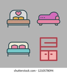 pillow icon set. vector set about furniture, sofa and bed icons set.