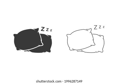 Pillow icon set vector logo template flat style