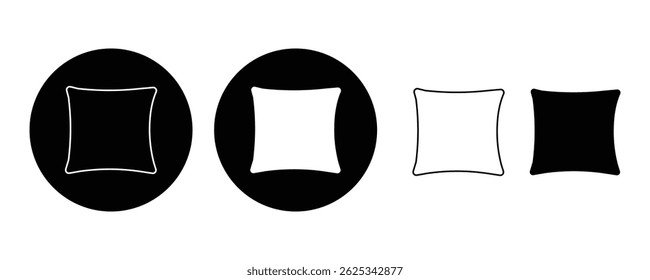 Pillow icon set vector on white background