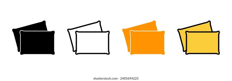 Pillow icon set vector. Pillow sign and symbol. Comfortable fluffy pillow