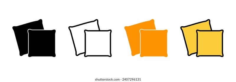 Vector de conjunto de iconos de almohada. Símbolo y signo de almohada. Cómoda almohada esponjosa