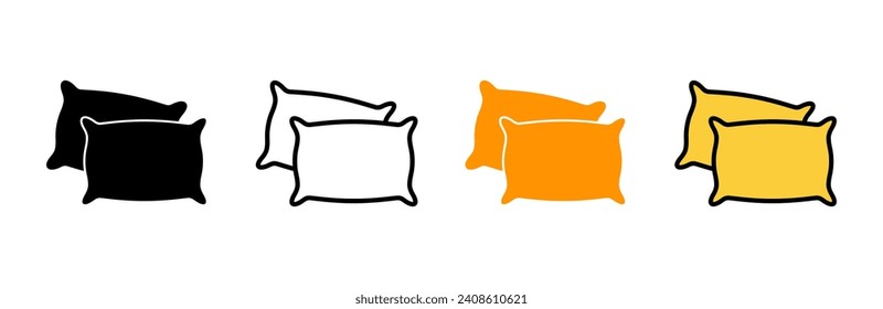 Pillow icon set vector. Pillow sign and symbol. Comfortable fluffy pillow