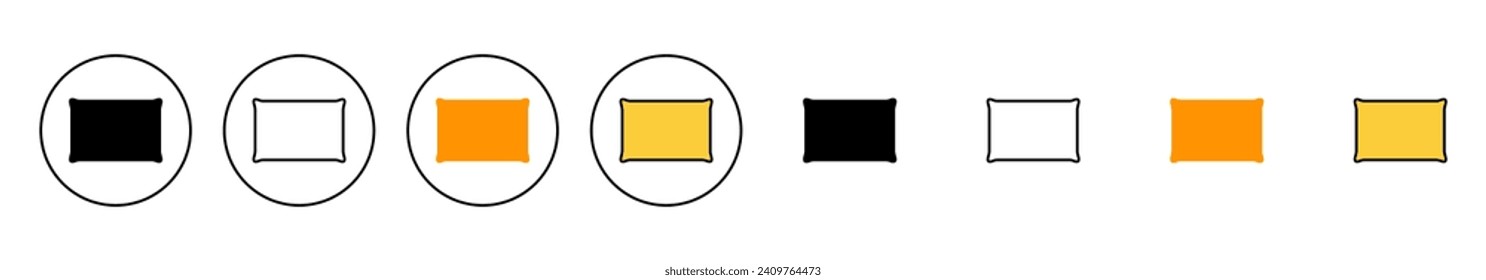 Pillow icon set vector. Pillow sign and symbol. Comfortable fluffy pillow
