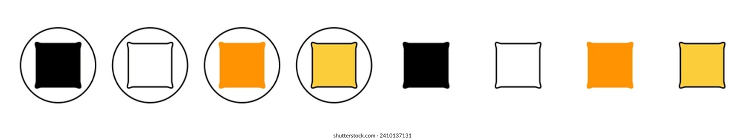 Pillow icon set vector. Pillow sign and symbol. Comfortable fluffy pillow