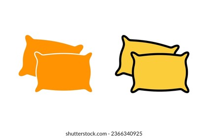 Juego de iconos de almohada para la aplicación web y móvil. Símbolo y signo de almohada. Cómoda almohada esponjosa
